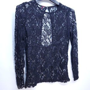 BONGO Cut Out Lace Top Meteorite Black XL